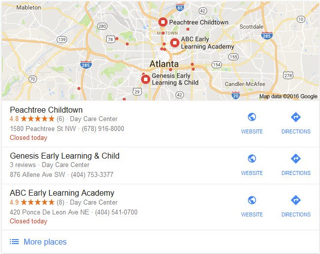 child care marketing, google my business